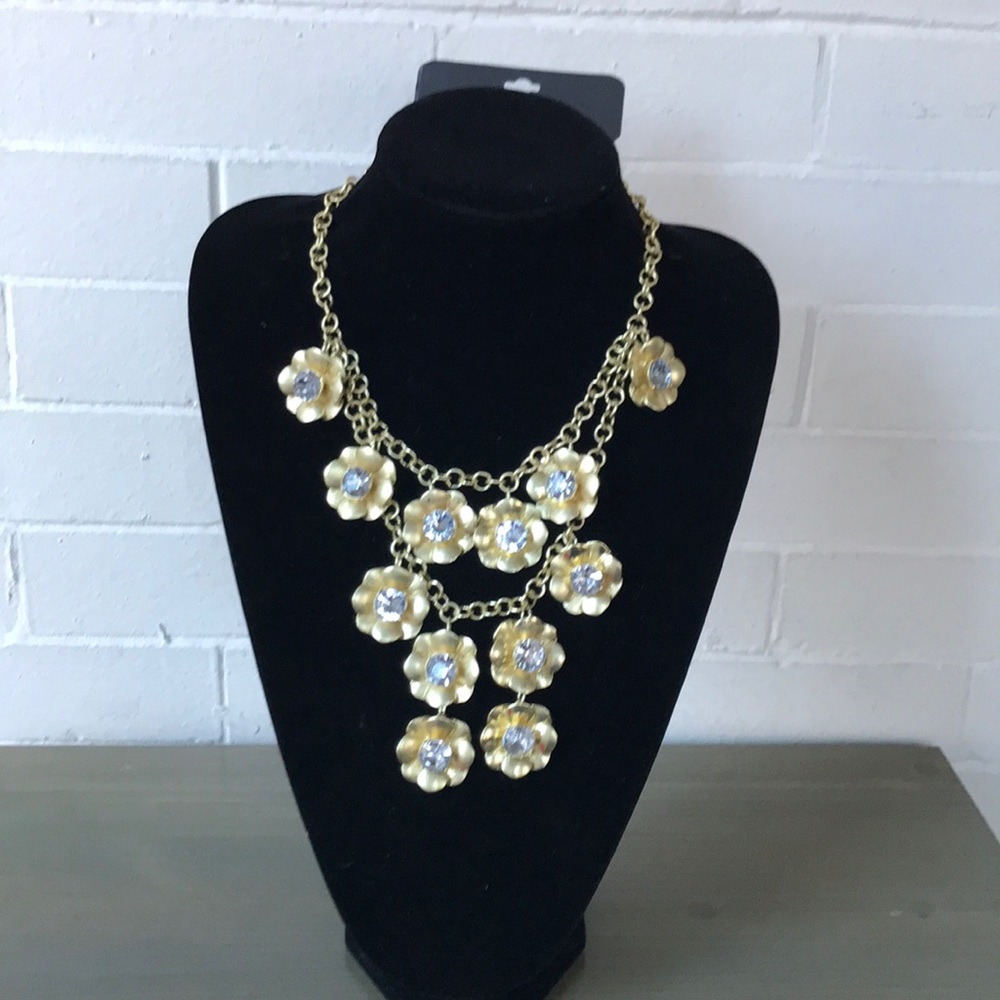 Gold & Diamonds Flower necklace